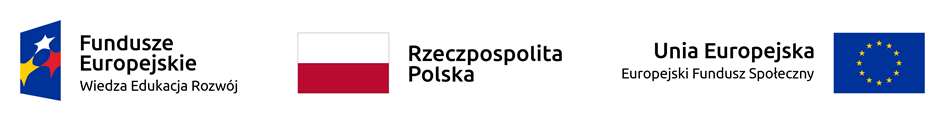 Logotypy Projektu współfinansowanego ze środków Unii Europejskiej w ramach Europejskiego Funduszu Społecznego